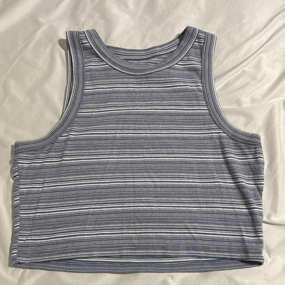 Madewell Striped Gray Sleeveless Top